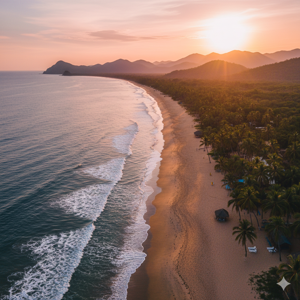 Imagen de la playa de Rivera Nayarit hecha por Gemini en Enero del 2026